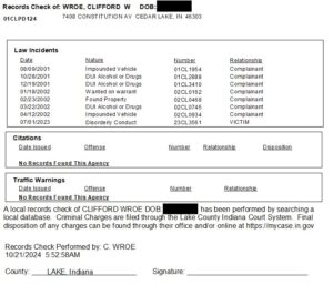 Background Report Screenshot